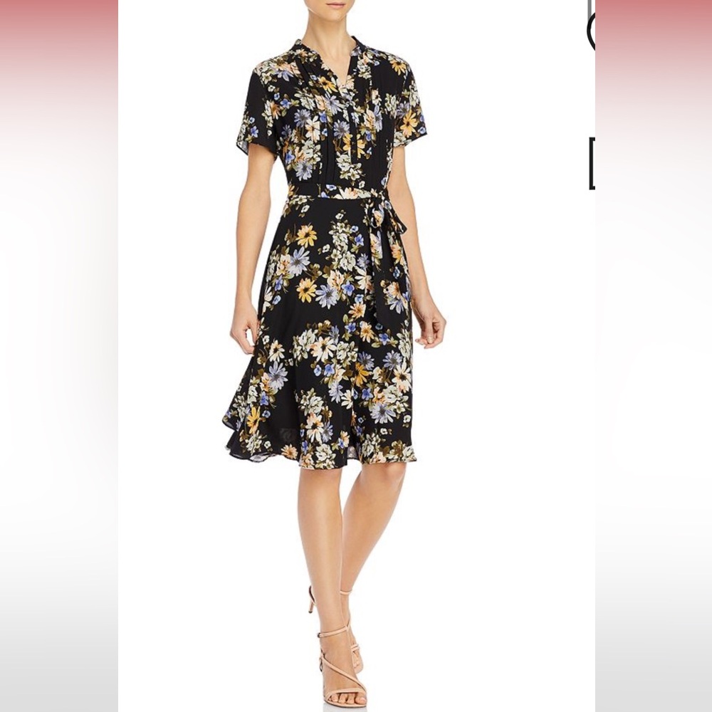 Floral dress with black slip